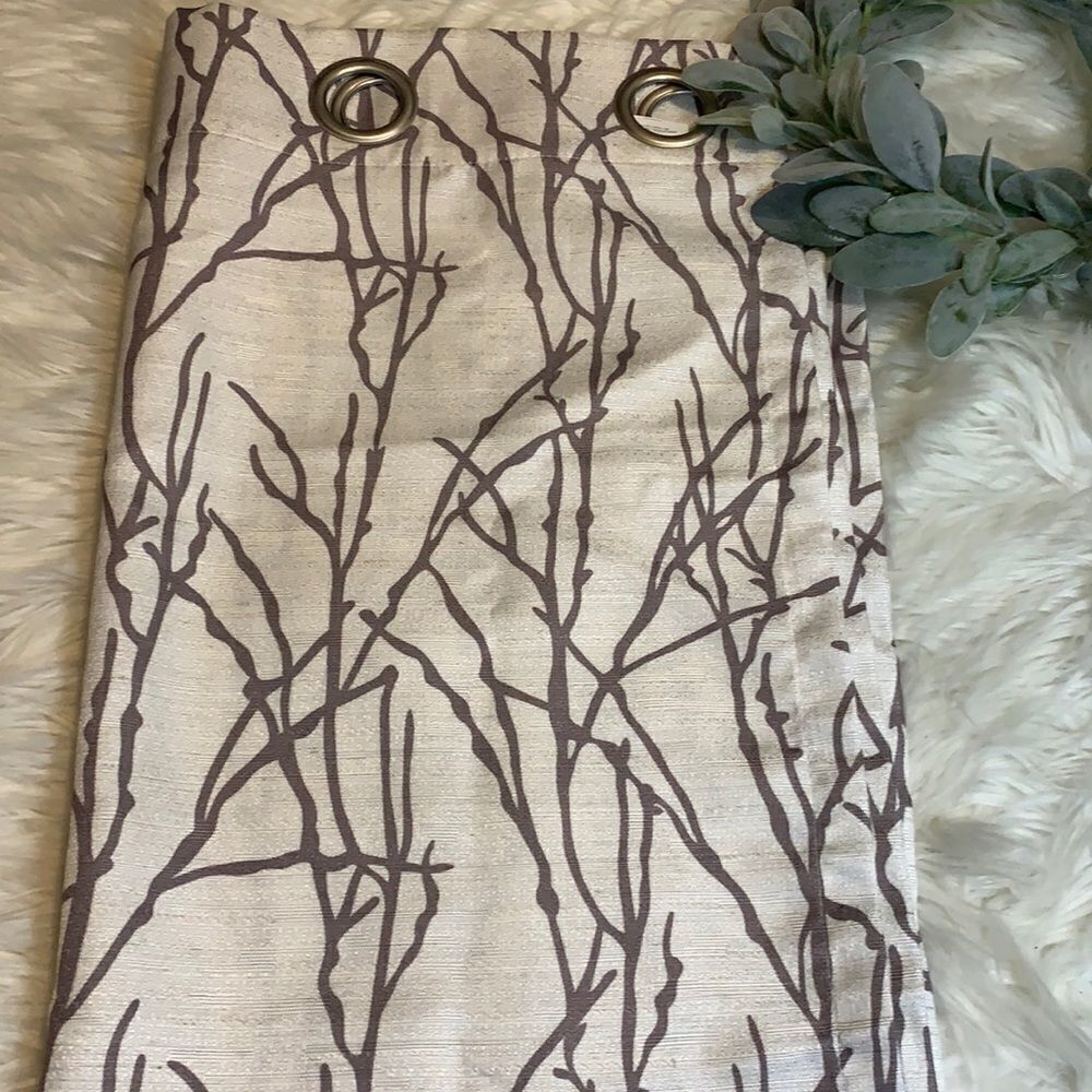 One panel window curtain 54 inches wide and 60 inches long.